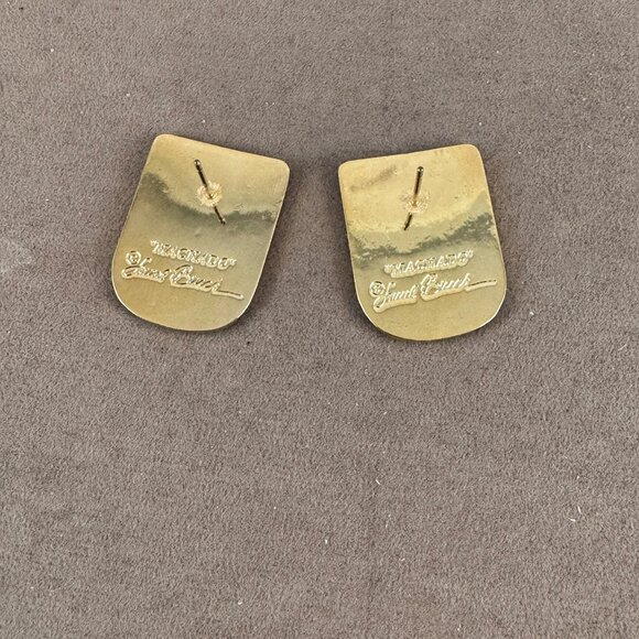 Vintage  Laurel Burch Enameled Earrings are signed MACHADO - Picture 5 of 6